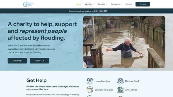 Screenshot of the The National Flood Forum website