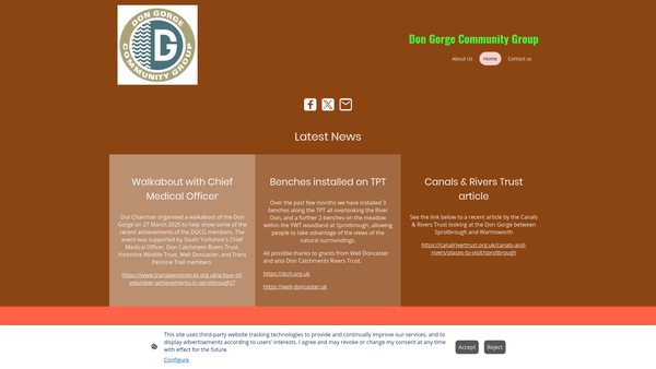 Screenshot of the Don Gorge Community Group website