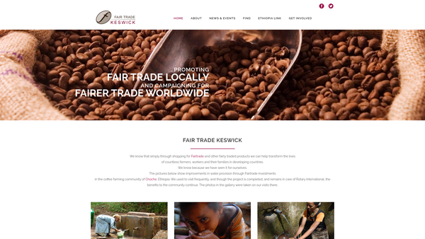 Screenshot of the Keswick And District Fair Trade Campaign website