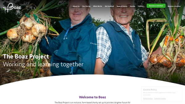 Screenshot of the The Boaz Trust Hampshire Limited website