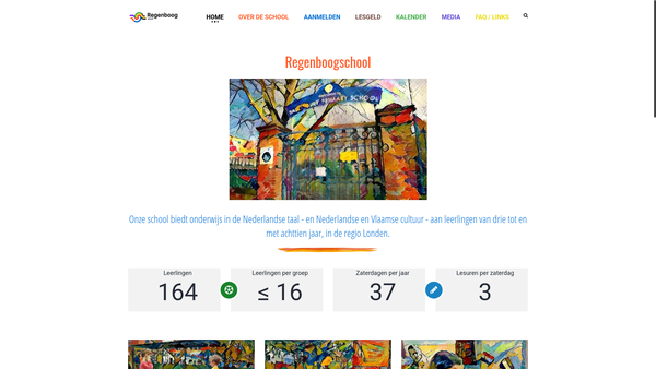 Screenshot of the De Nederlandse Regenboog School website