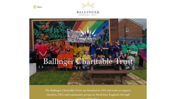 Screenshot of the The Ballinger Charitable Trust website