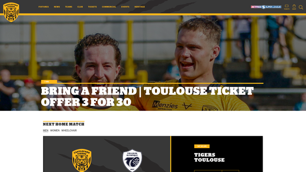 Screenshot of the Tigers Trust website
