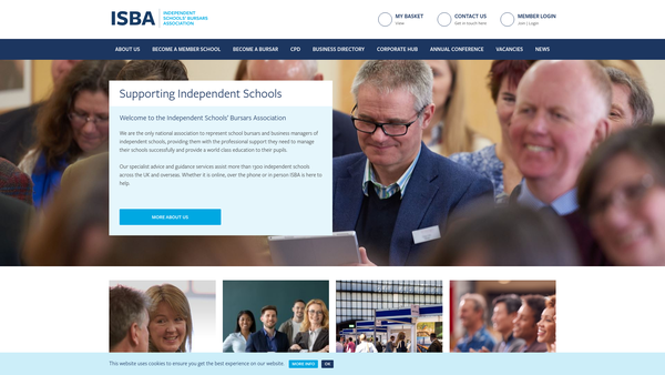 Screenshot of the The Independent Schools' Bursars Association website