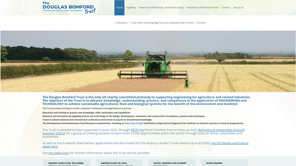 Screenshot of the The Douglas Bomford Trust website