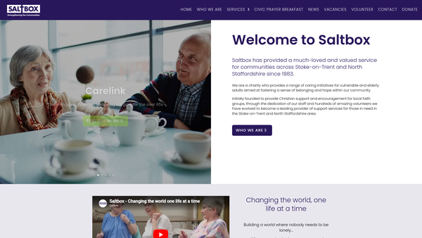 Screenshot of the Saltbox website