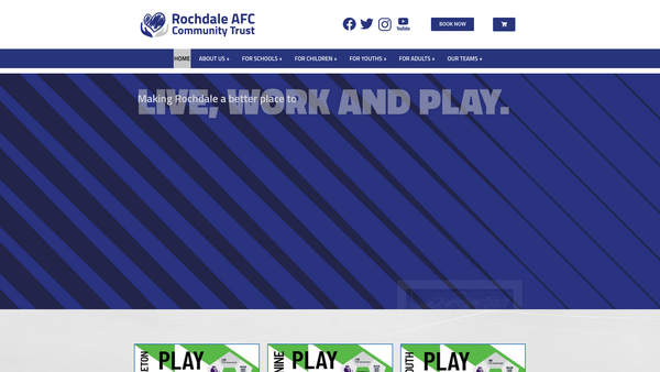 Screenshot of the Rochdale AFC Football In The Community Trust website