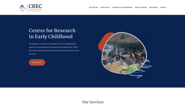 Screenshot of the Centre For Research In Early Childhood In Birmingham website