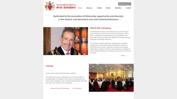 Screenshot of the The Company Of Arts Scholars Charitable Trust website