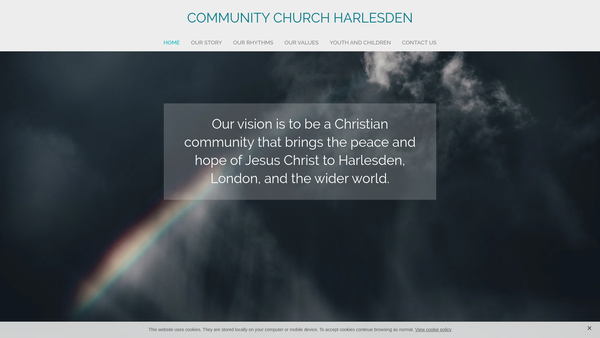 Screenshot of the Community Church Harlesden website