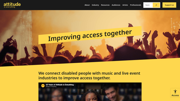 Screenshot of the Attitude Is Everything website