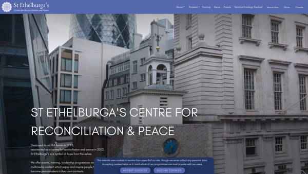 Screenshot of the St Ethelburga's Centre For Reconciliation And Peace website