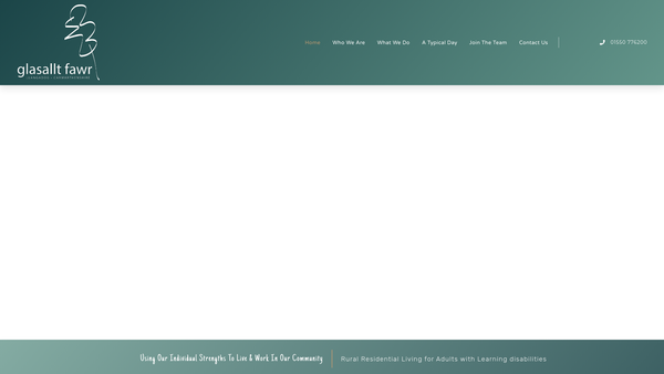 Screenshot of the Glasallt Fawr - Camphill Centre website