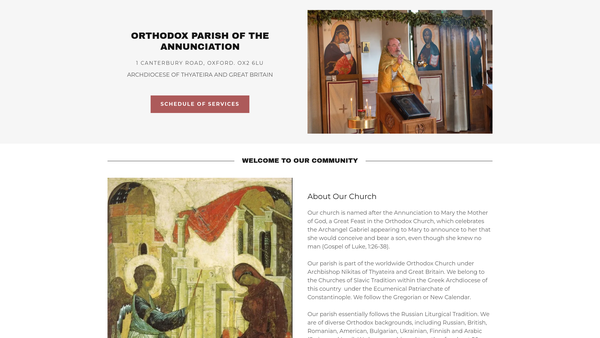 Screenshot of the The Community Of Orthodox Christians Of Russian Tradition In Oxford website