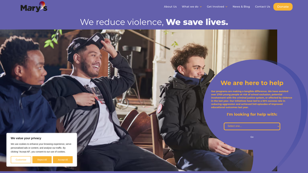 Screenshot of the St Mary's Centre Community Trust website