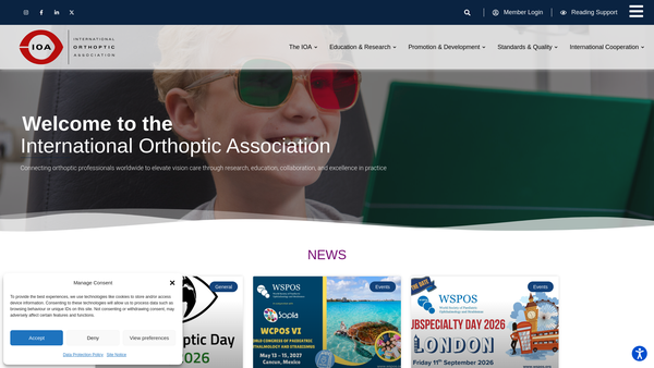 Screenshot of the International Orthoptic Association website