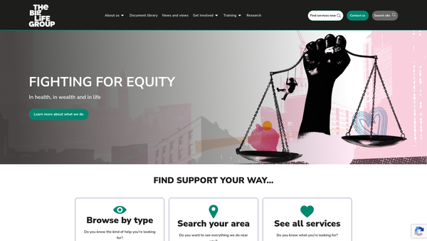Screenshot of the Self Help Services website