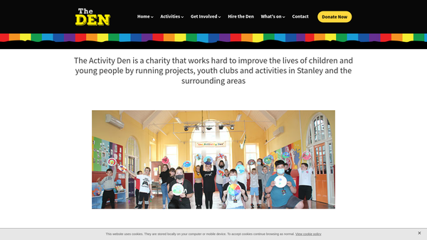 Screenshot of the The Activity Den website