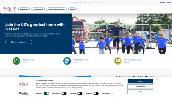Screenshot of the British Olympic Foundation website