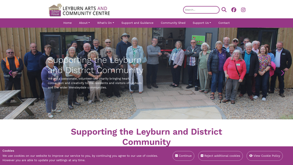 Screenshot of the Leyburn Arts Centre Limited website