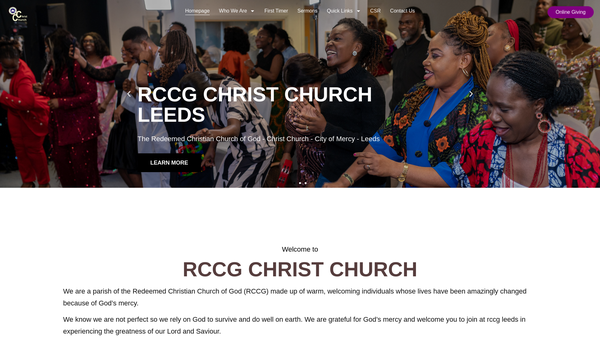 Screenshot of the The Redeemed Christian Church Of God Christ Church City Of Mercy Limited website