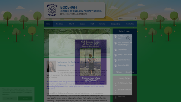 Screenshot of the Friends Of Bodsham Church Of England Primary School website