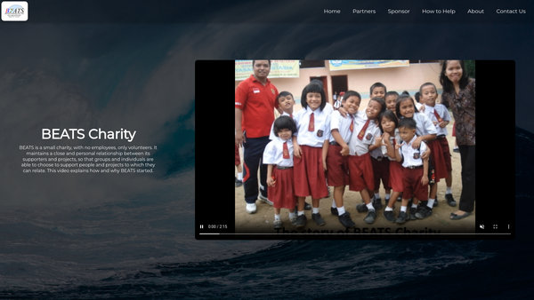 Screenshot of the British Earthquake And Tsunami Support website