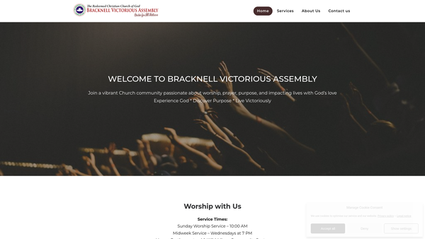 Screenshot of the Redeemed Christian Church Of God - Bracknell Victorious Assembly website