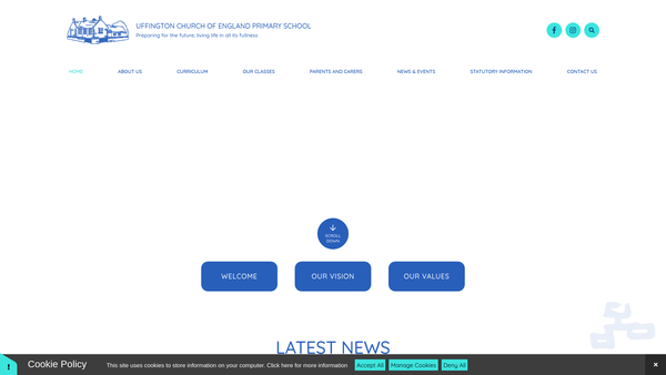 Screenshot of the The Uffington Primary School Development Trust website