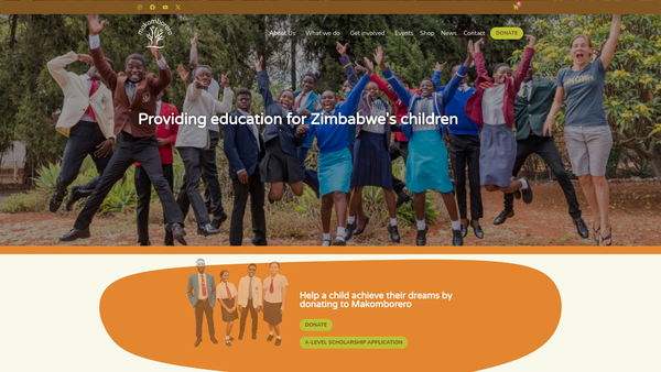Screenshot of the Makomborero website