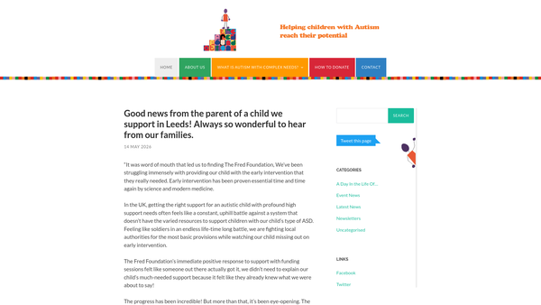 Screenshot of the The Fred Foundation website