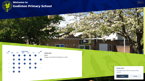 Screenshot of the Godinton PTFA Association website