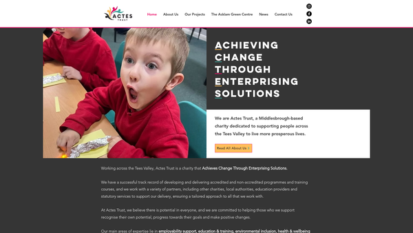 Screenshot of the Actes Trust website