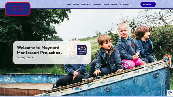 Screenshot of the Stebbing Montessori Limited website