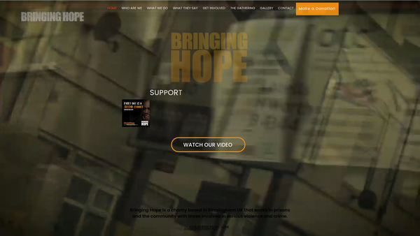 Screenshot of the Bringing Hope website
