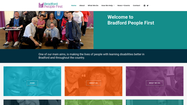 Screenshot of the Bradford People First website