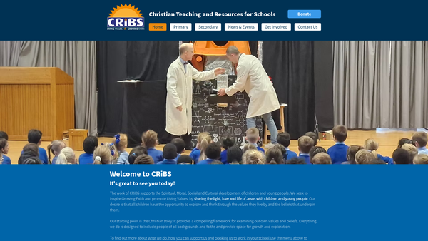 Screenshot of the Cribs Charitable Trust website
