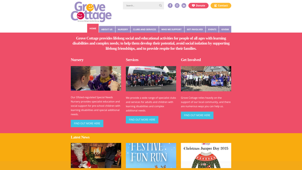 Screenshot of the Bishops Stortford Mencap website