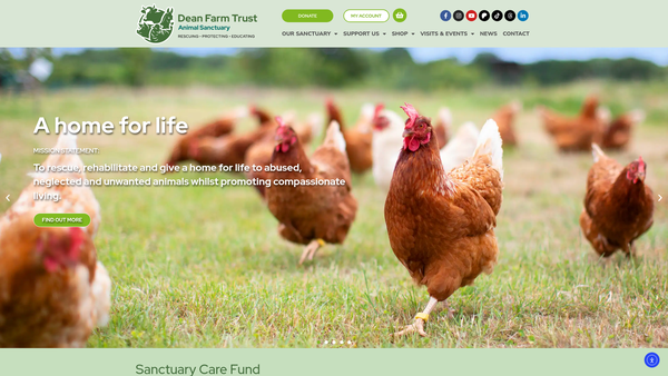 Screenshot of the Dean Farm Trust website