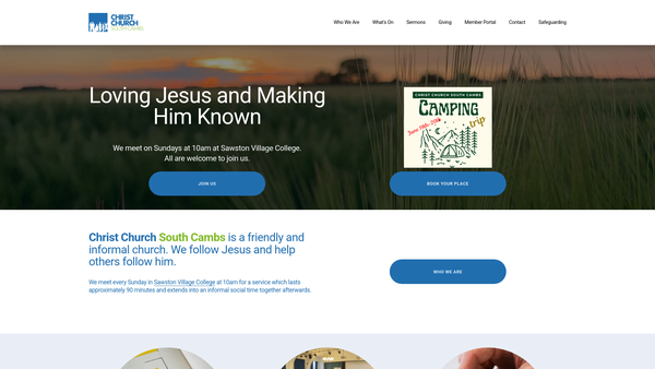 Screenshot of the South Cambs Gospel Trust website