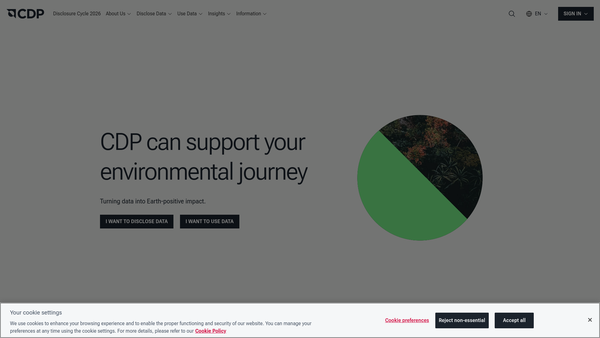 Screenshot of the Cdp Worldwide website