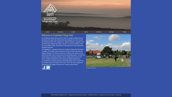 Screenshot of the The Goathland Village Hall Trust website