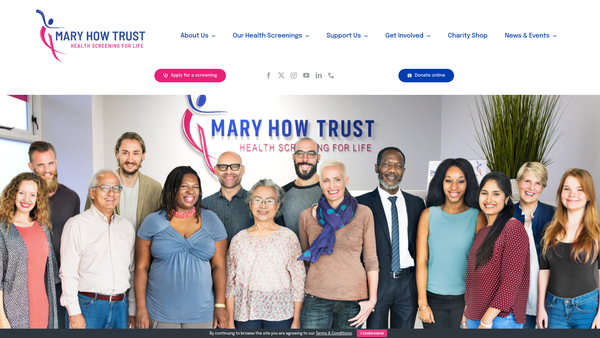 Screenshot of the The Mary How Trust For Cancer Prevention website