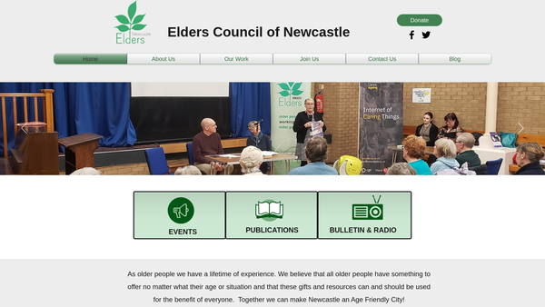 Screenshot of the The Elders Council Of Newcastle Limited website