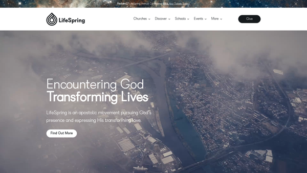 Screenshot of the Lifespring Ministries website