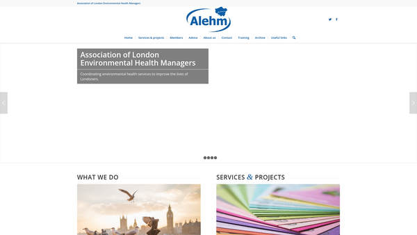 Screenshot of the London Environmental Health Practitioners website