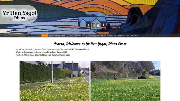 Screenshot of the Yr Hen Ysgol Dinas website