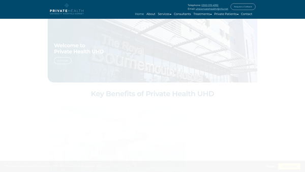 Screenshot of the Bournemouth And Poole Healthcare Trust (1) website