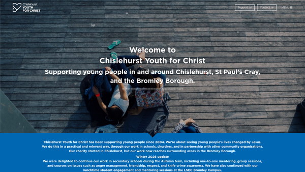 Screenshot of the Chislehurst YFC Limited website