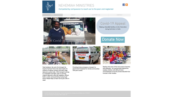 Screenshot of the Nehemiah Ministries website